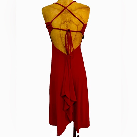 MODA International Victoria’s Secret Ruched Train back Red Cocktail Dress S - Picture 5 of 7